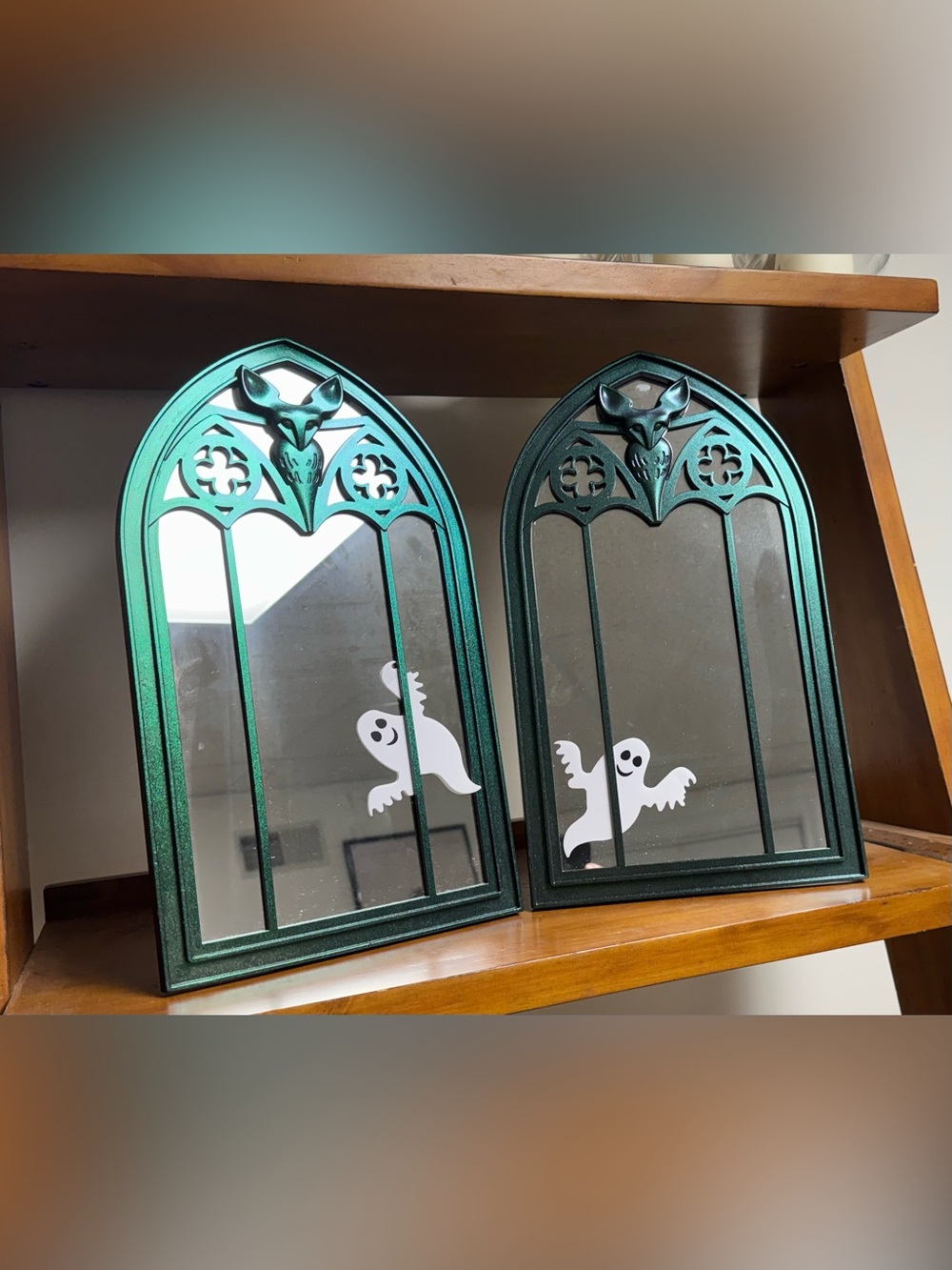 Color Changing Gothic Mirror. Home Holiday Decor. 16 x 8.5 inches.